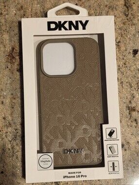 DKNY Taupe Textured iPhone 16 Pro Case